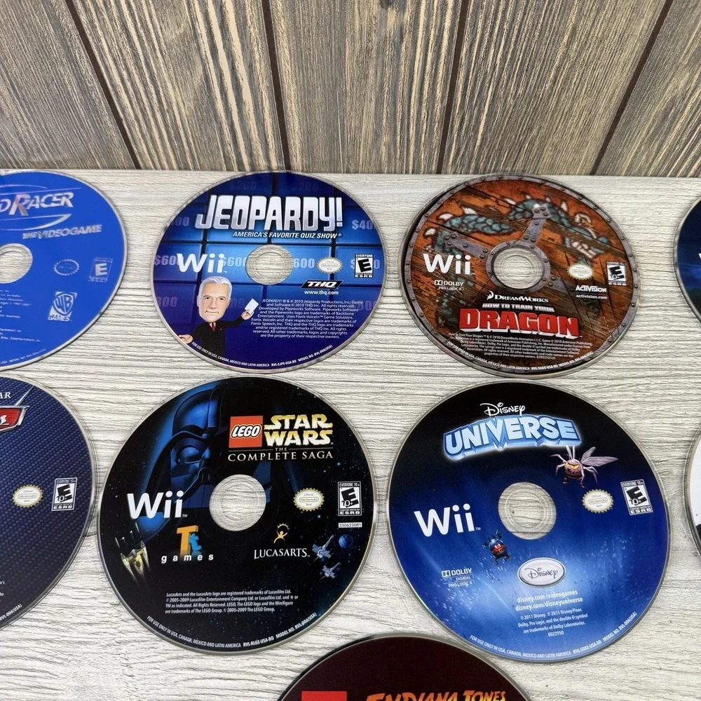 Nintendo Wii - Lot of 9 - Disc Only! Tested Working